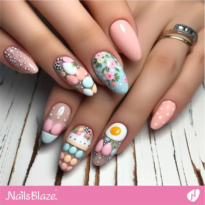 Mini Eggs French Nails Design | Easter Nails - NB3457
